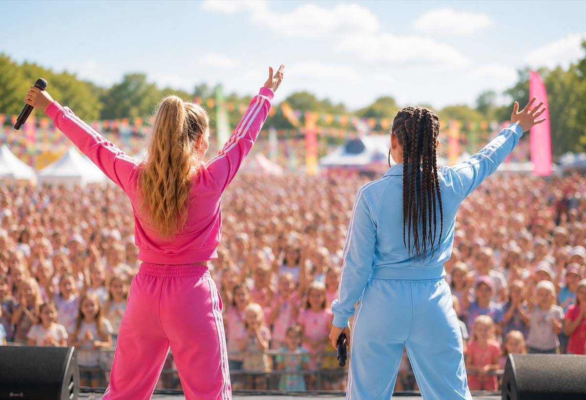 De cast van WA-WAANZINNIG zingt en danst op het podium